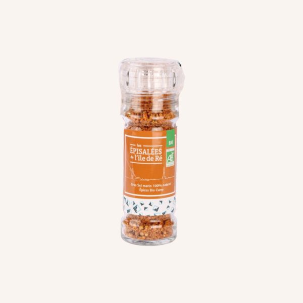 Moulin verre gros sel epices bio curry - 80g