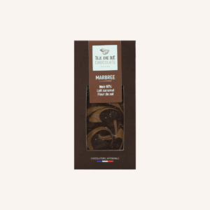 Tablette de chocolat Noir marbrée lait-caramel, fleur de sel