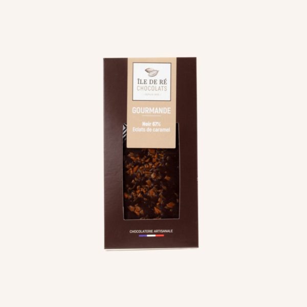 Tablette de chocolat noir 67% Eclats de Caramel