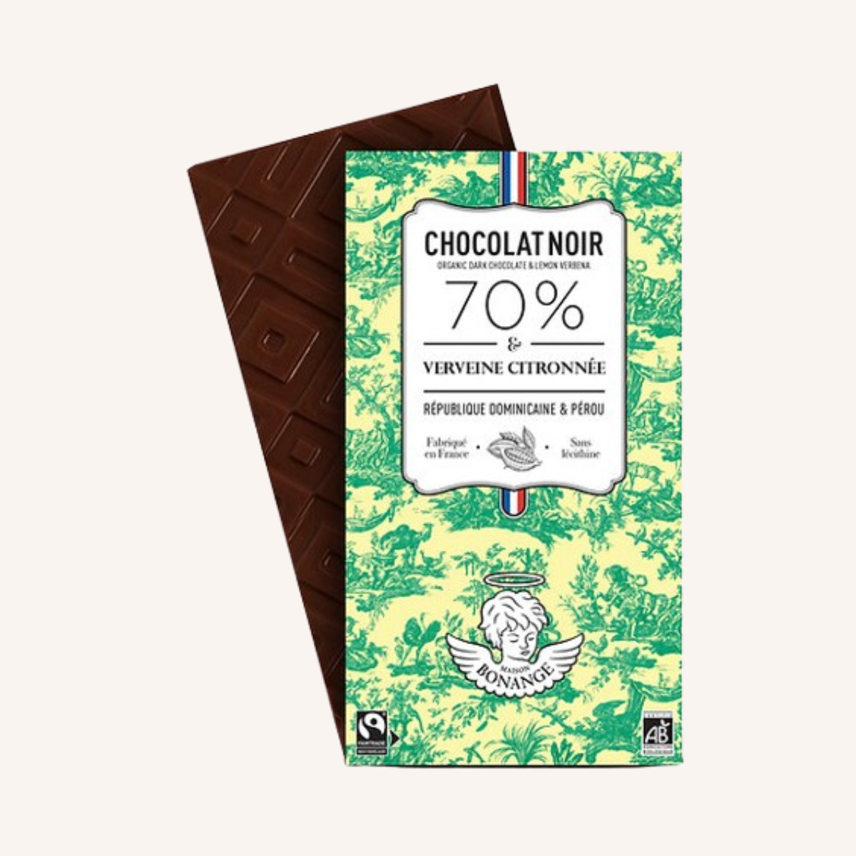 Tablette Noir 70% Bio & Verveine Citronnée 80g